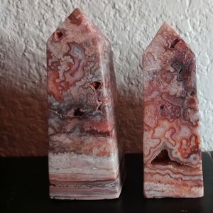 $Sold$Pink Crazy Lace & Chalcedony (2 left)